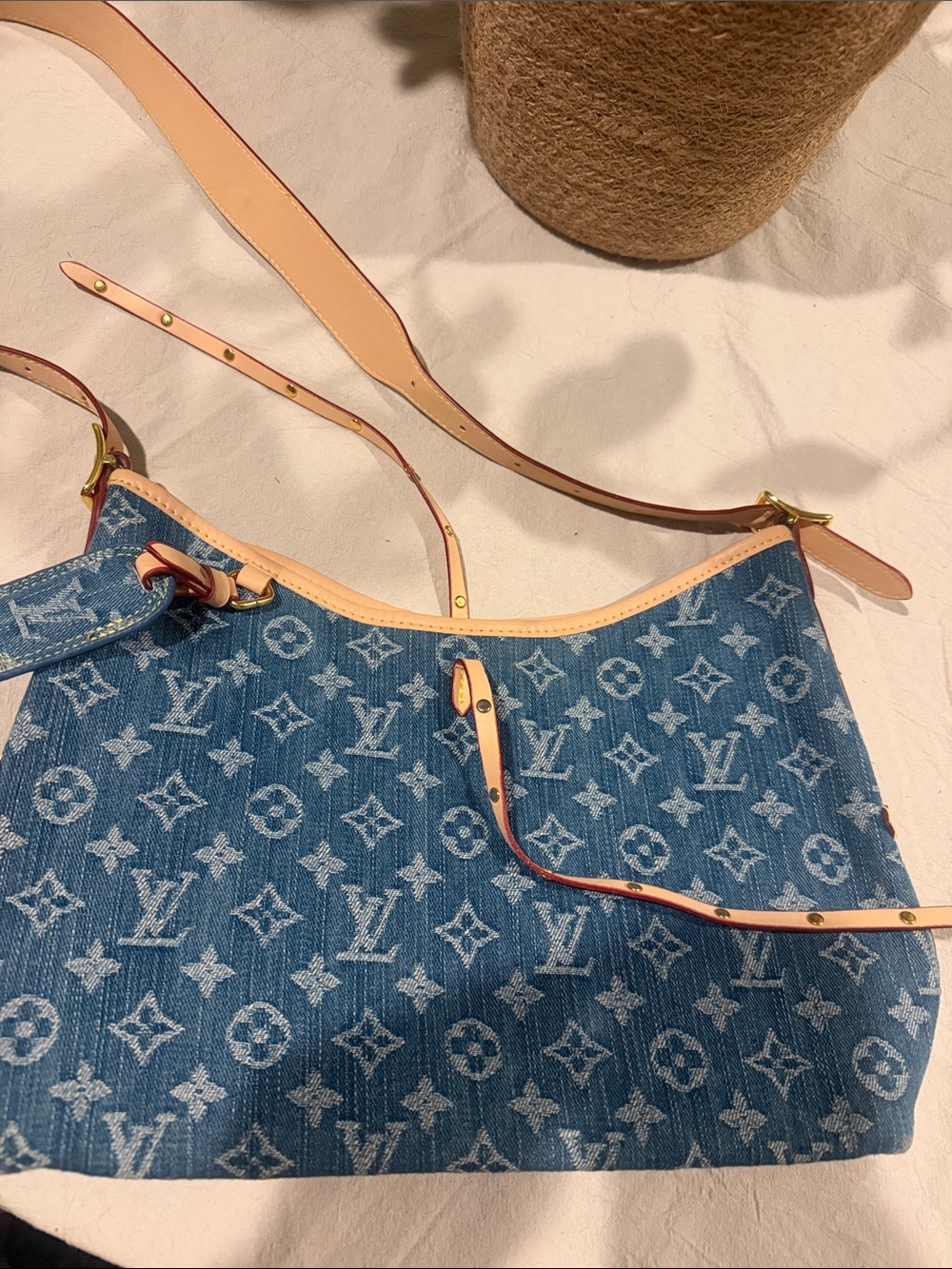 Louis Vuitton Denim Monogram Crossbody with Natural Leather Trim